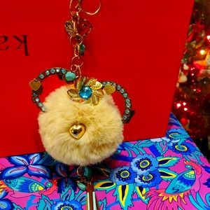 Handmade bear purse charm or key chain